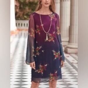 Sundance Dress Vandenburg Floral Bell Sleeve Size Medium